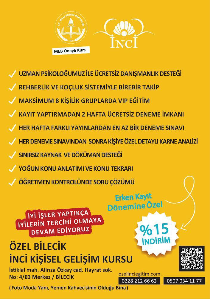 Özel Bilecik İnci Kişisel Gelişim Kursu